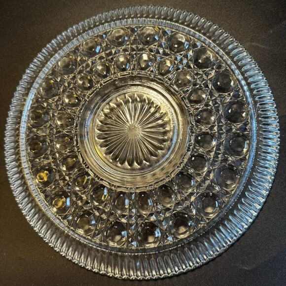 Vintage Federal Glass Windsor Clear Service Plate 11" - Picture 3 of 6